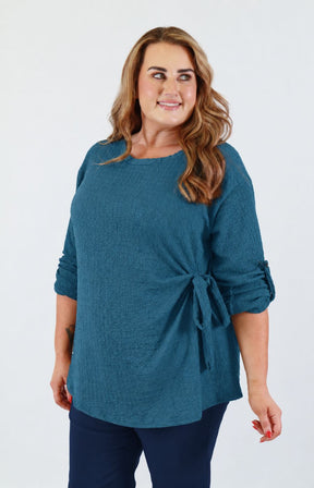 Heather Top in Teal 