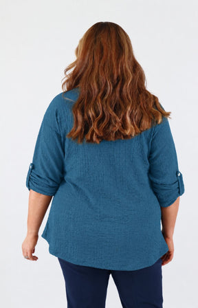 Heather Top in Teal 
