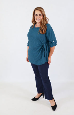 Heather Top in Teal 