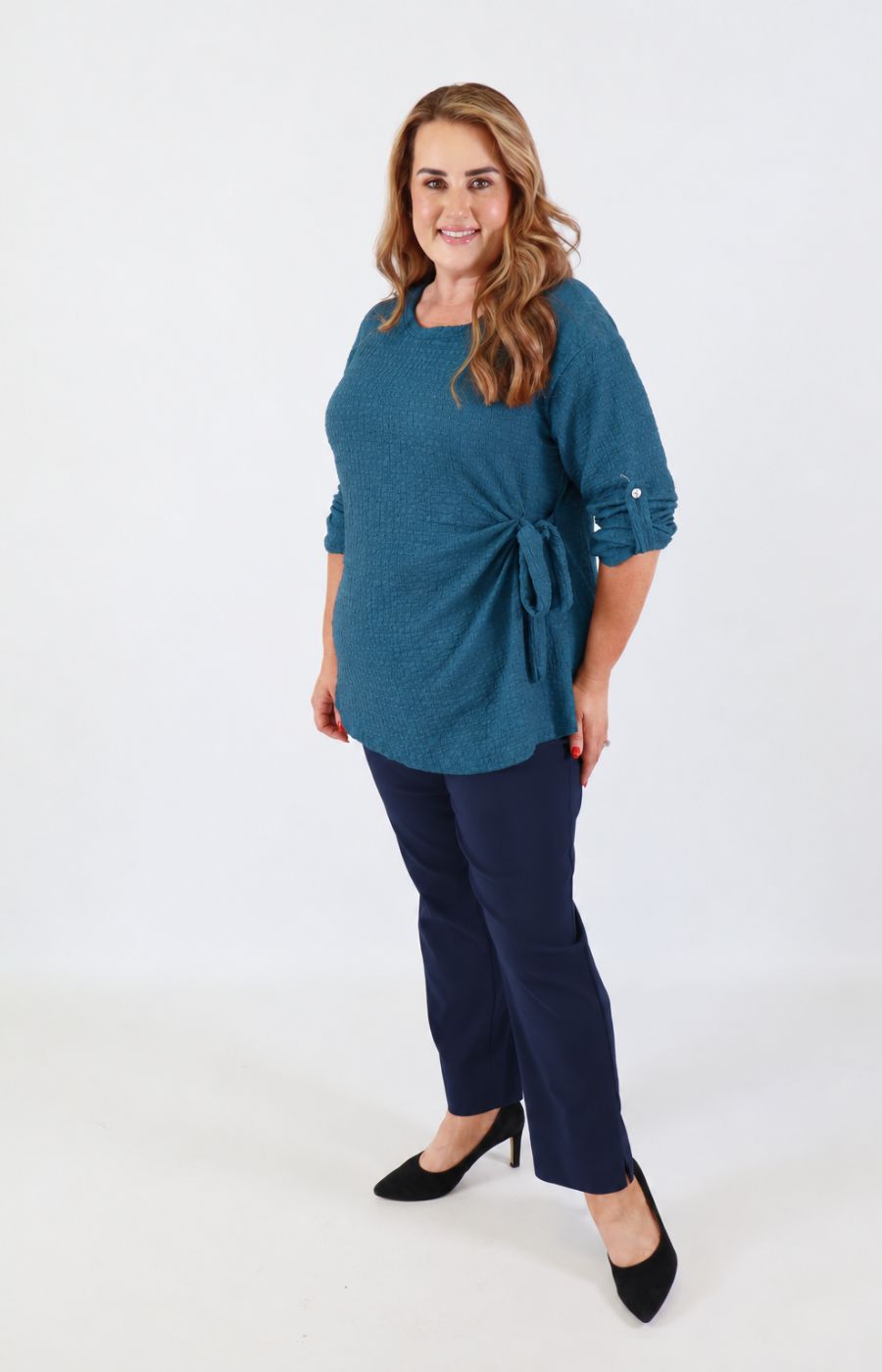 Heather Top in Teal 