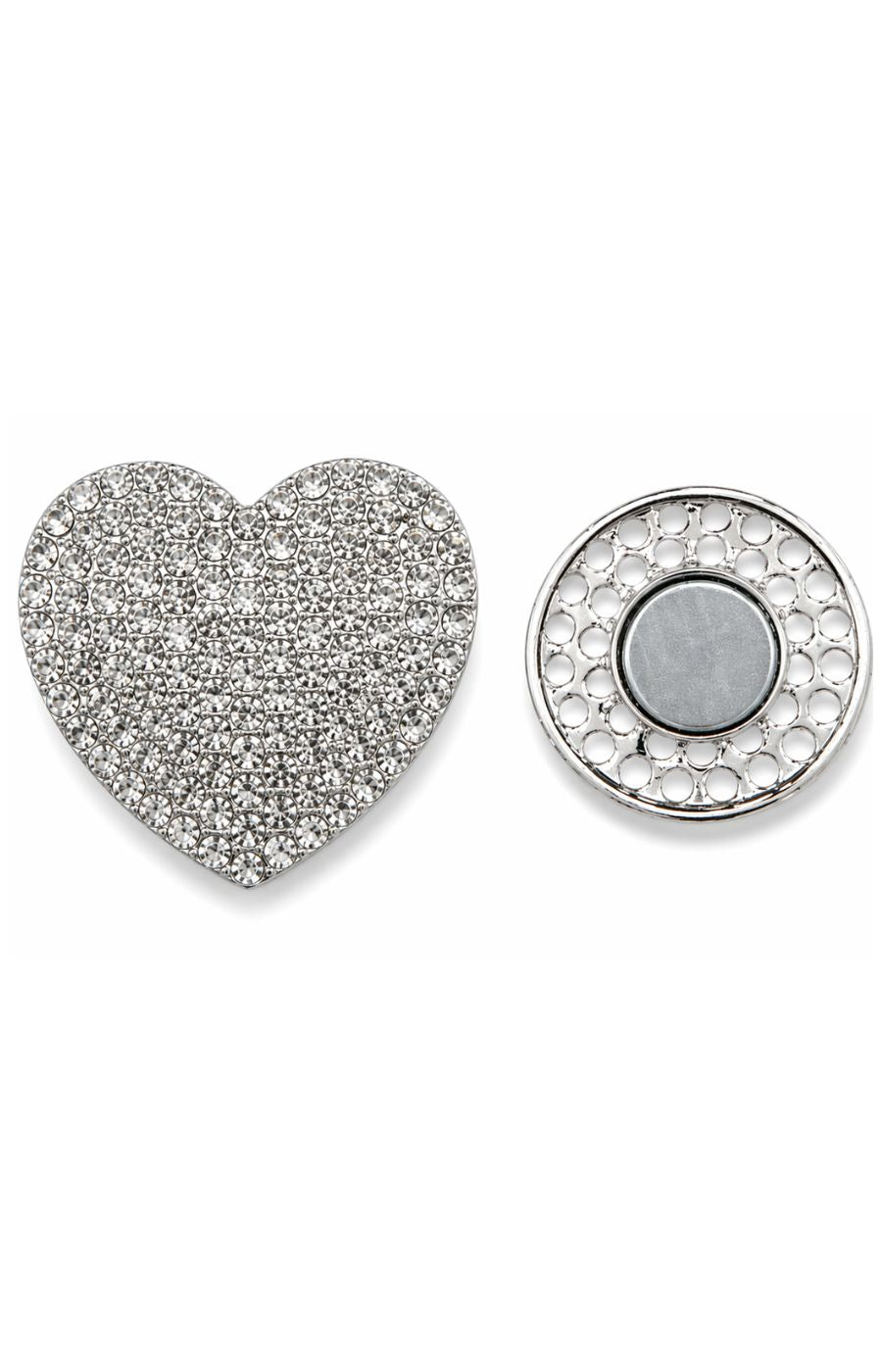Heidi Heart Magnetic Brooch in Silver 