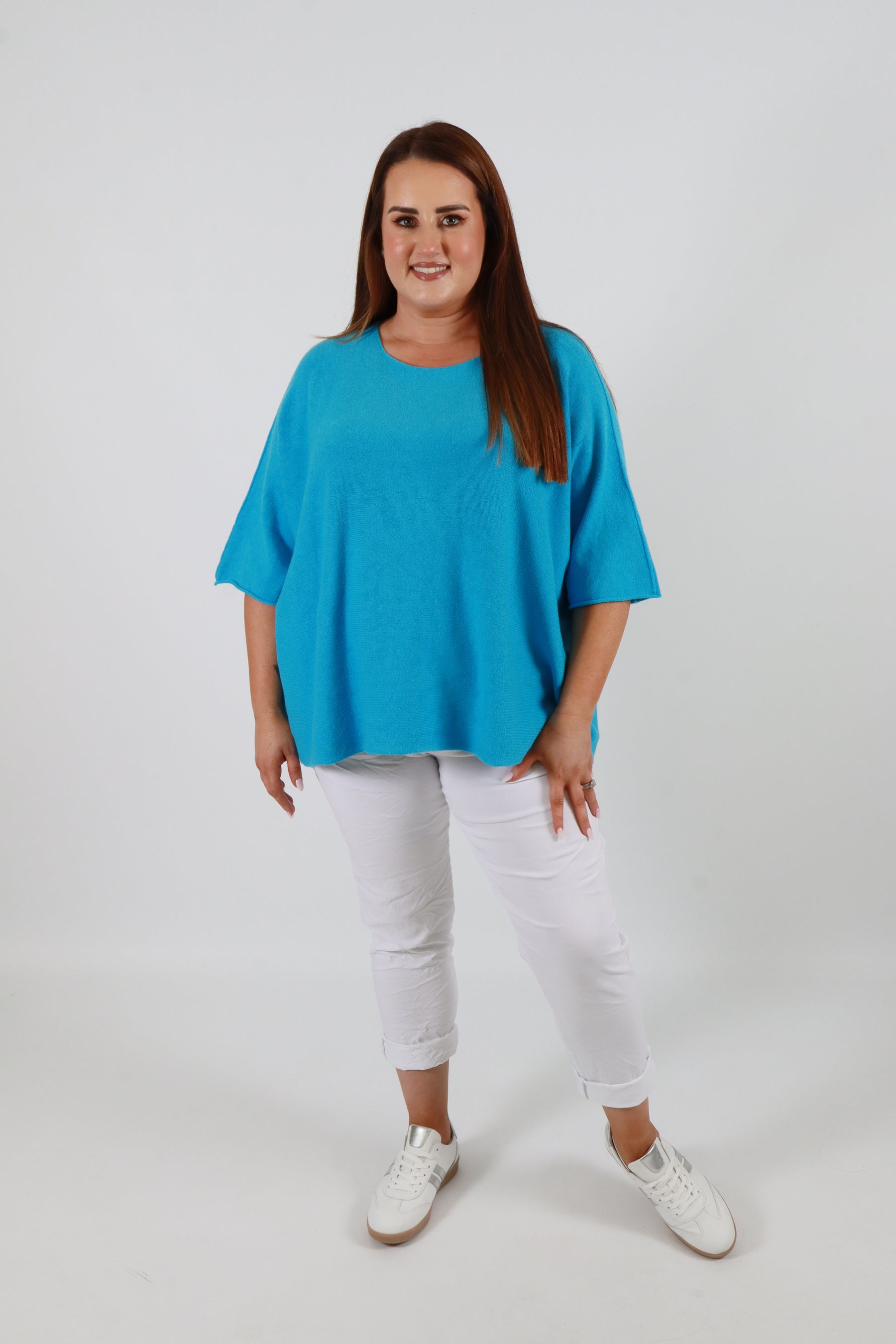 Heidi Knit Top in Blue 