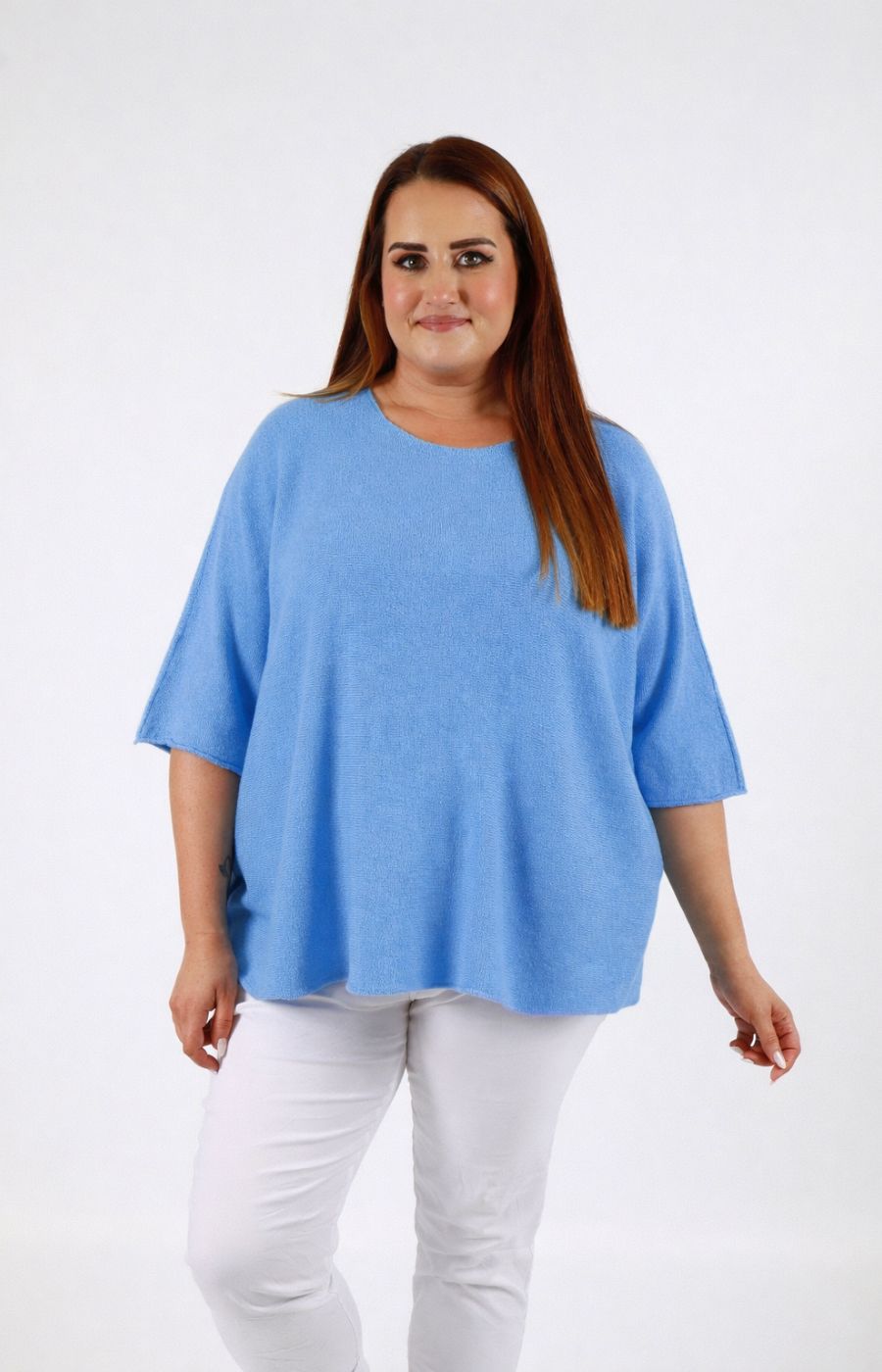 Heidi Knit Top in Cornflower Blue 
