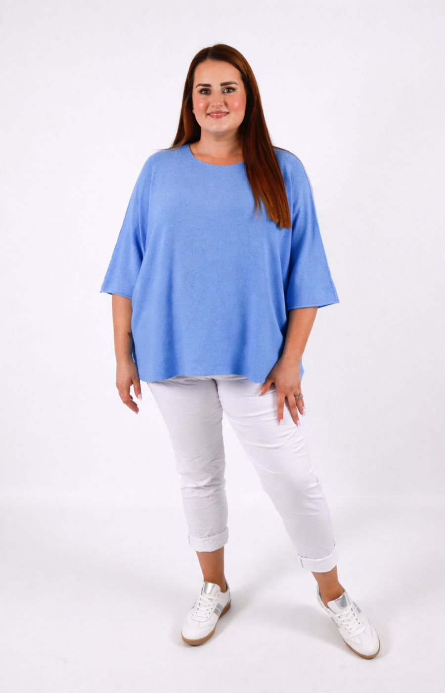 Heidi Knit Top in Cornflower Blue 