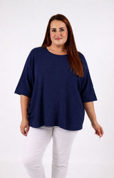 Heidi Knit Top in Navy 