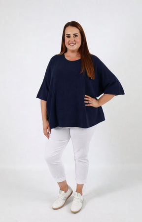 Heidi Knit Top in Navy 