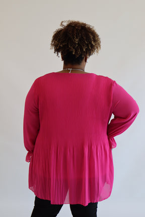Maizie Pleated Blouse in Pink