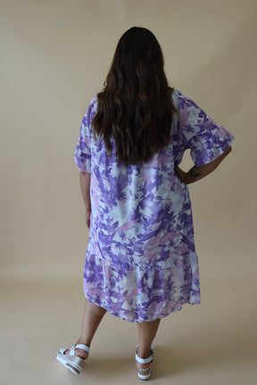 Delilah Dress in Purple Flower