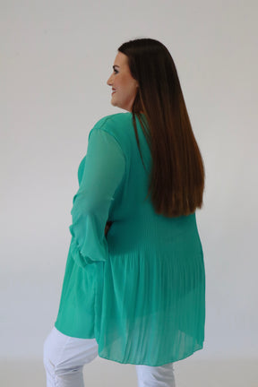 Maizie Pleated Blouse in Green