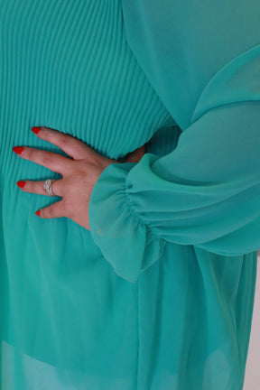 Maizie Pleated Blouse in Green