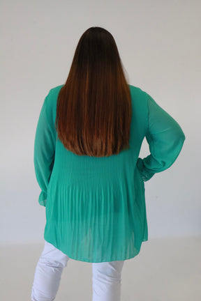 Maizie Pleated Blouse in Green
