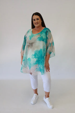 Layla Blouse in Turquoise