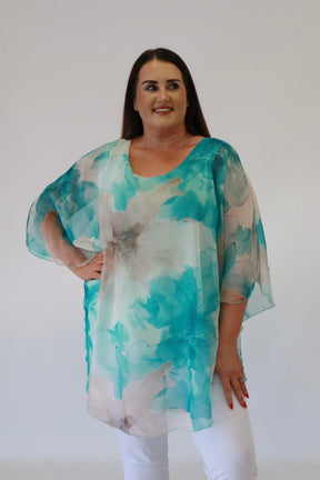 Layla Blouse in Turquoise