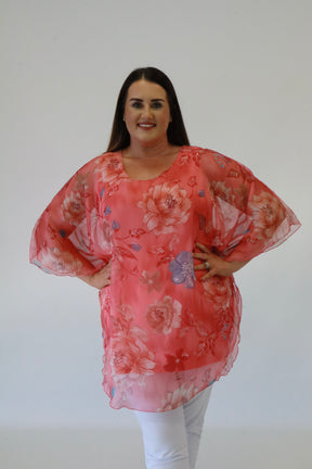 Layla Blouse in Coral