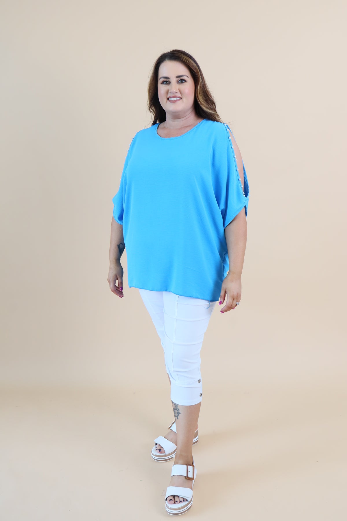 Pearl Top in Light Blue