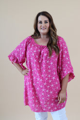  Rosie Printed Blouse in Pink