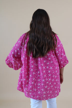 Rosie Printed Blouse in Pink