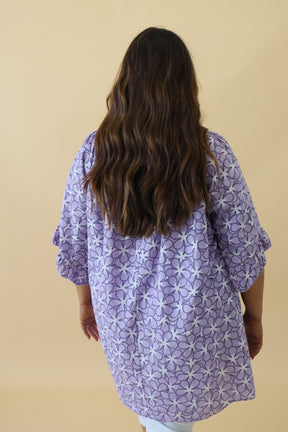 Rosie Printed Blouse in Purple\