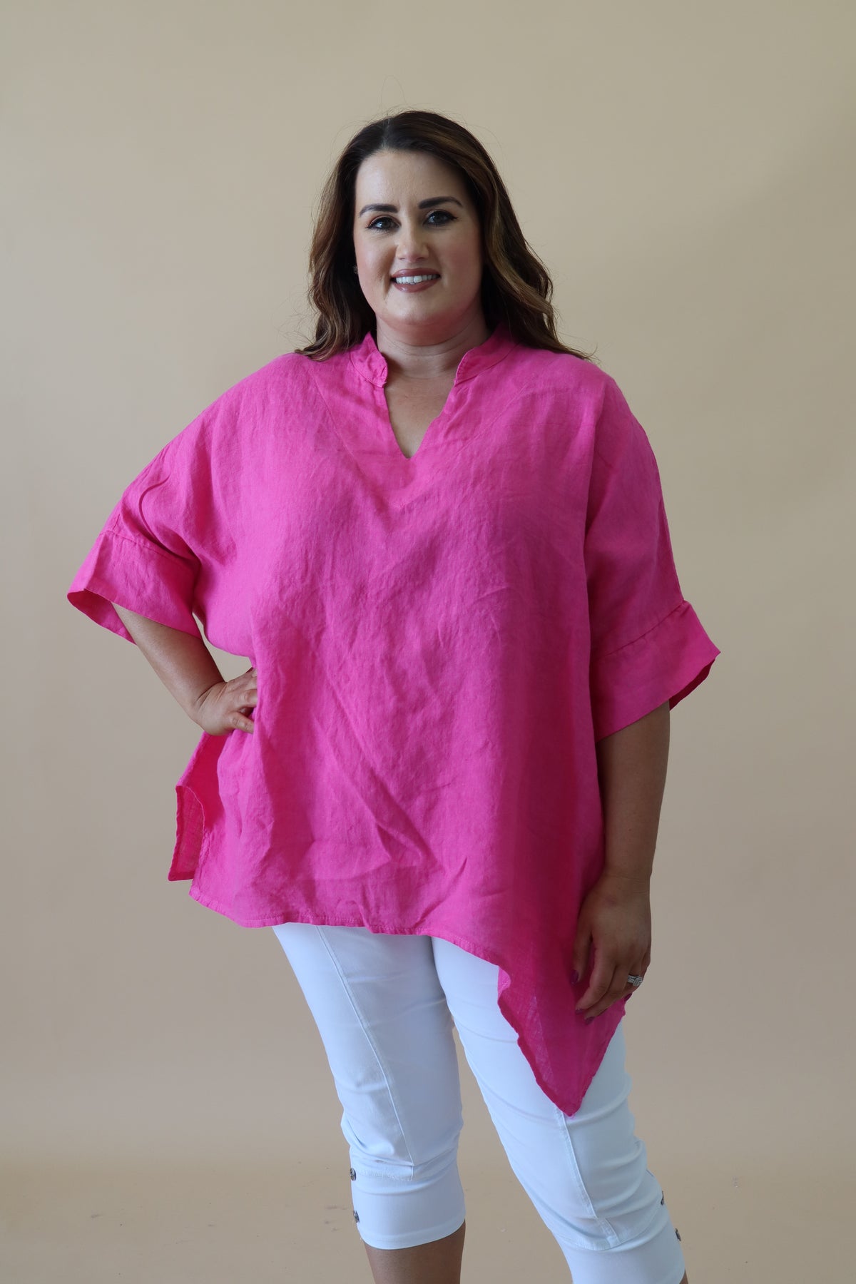 Jessie Linen Tunic in Pink