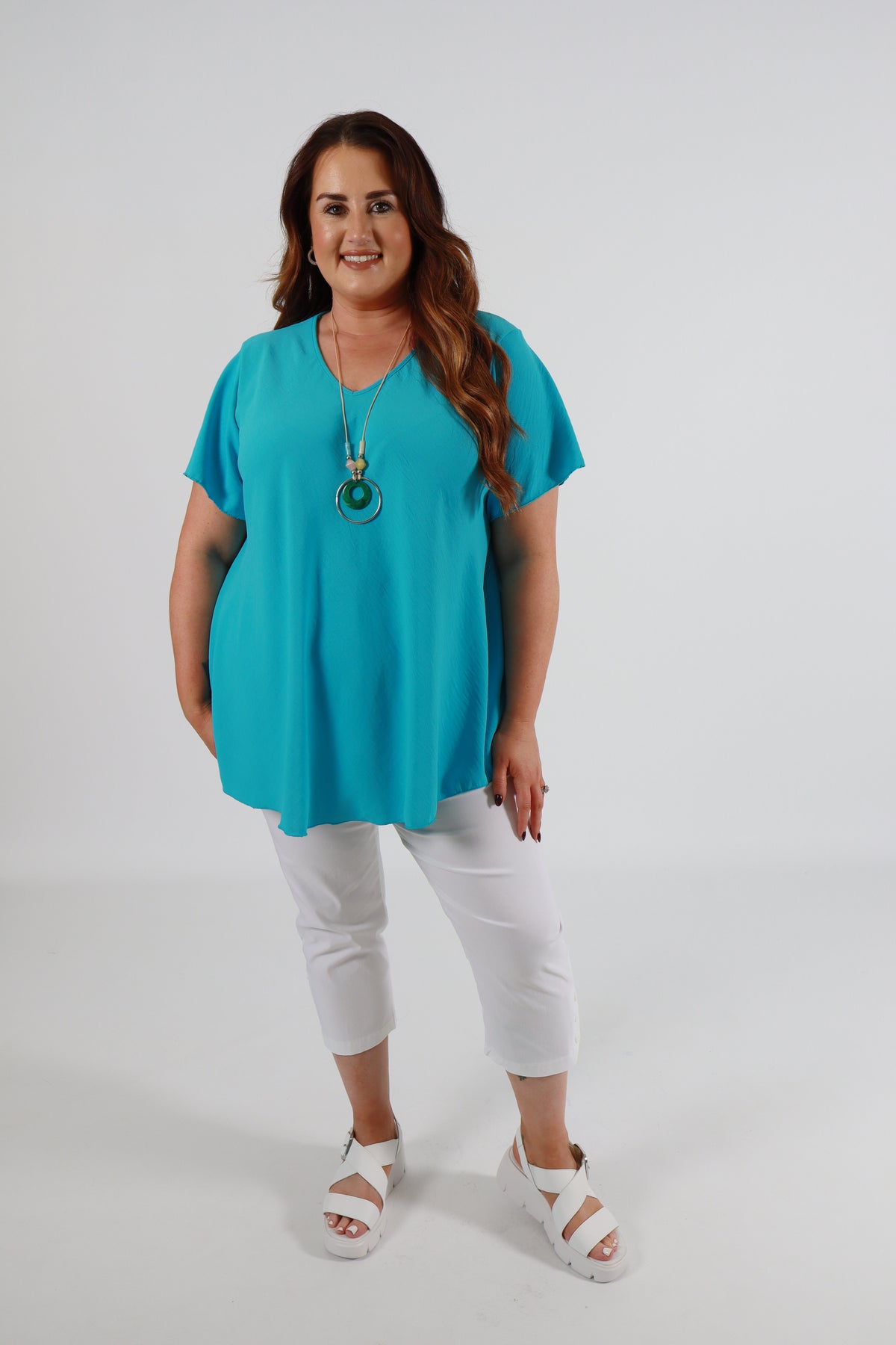 Nina Blouse in Turquoise