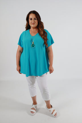 Nina Blouse in Turquoise