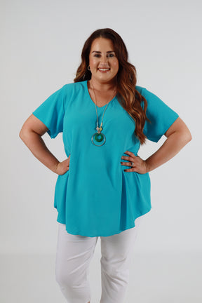 Nina Blouse in Turquoise