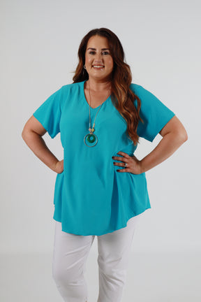 Nina Blouse in Turquoise
