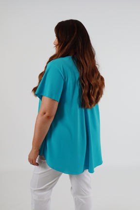 Nina Blouse in Turquoise