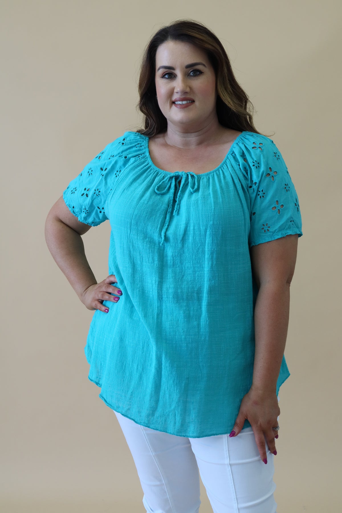 Helen Blouse in Turquoise