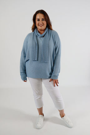 Caroline Jumper with Scarf in Blue