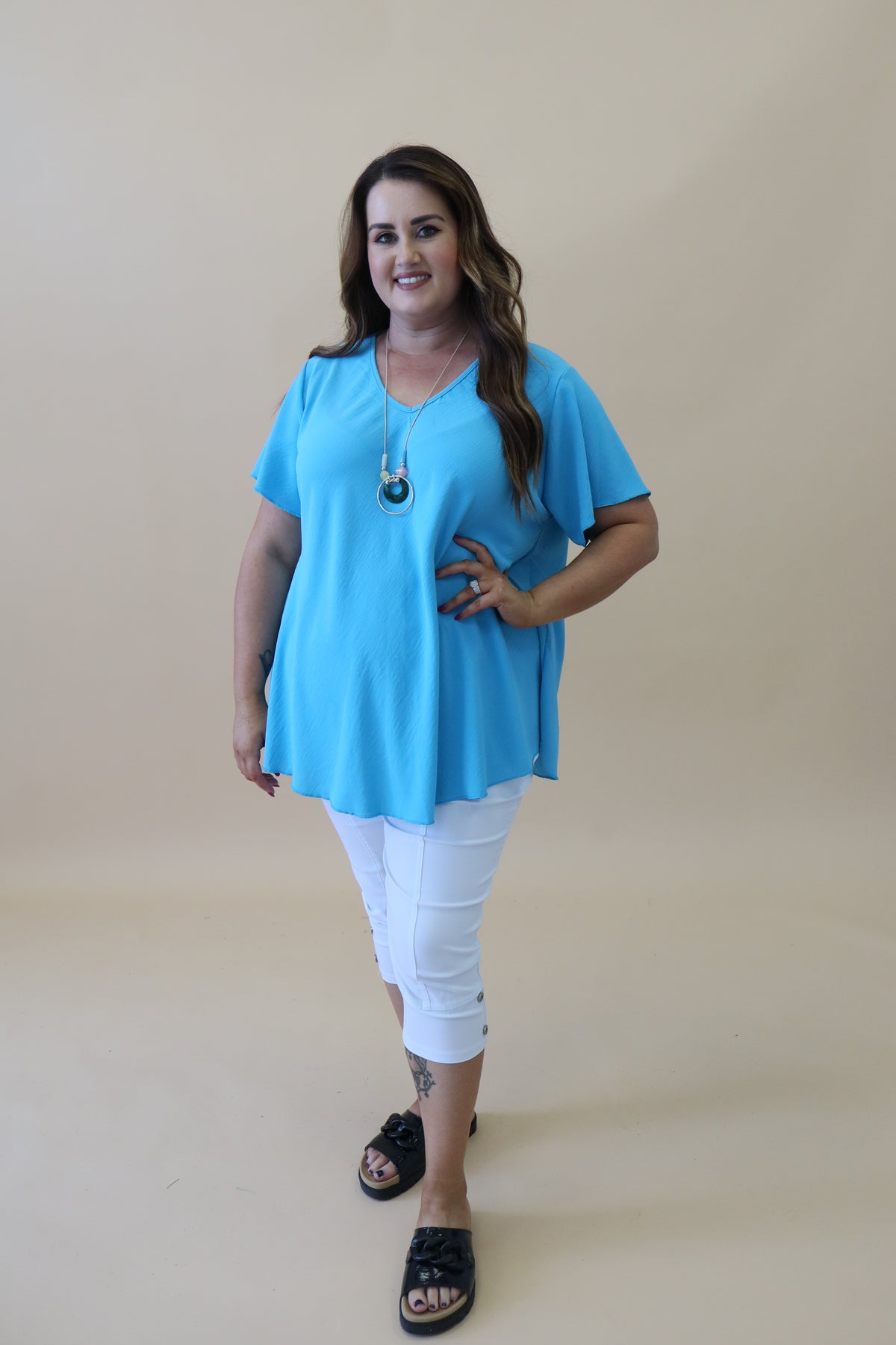 Nina Blouse in Turquoise