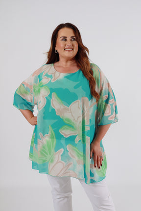 Mia Blouse in Turquoise