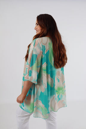 Mia Blouse in Turquoise