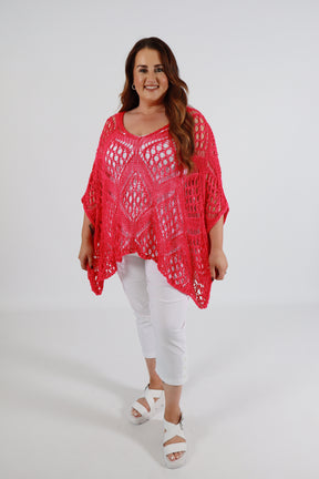 Tara Crochet Top in Pink