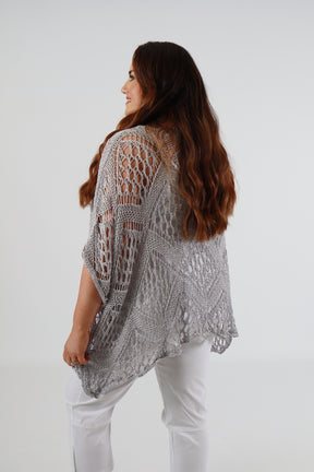 Tara Crochet Top in Grey