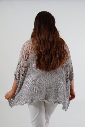 Tara Crochet Top in Grey