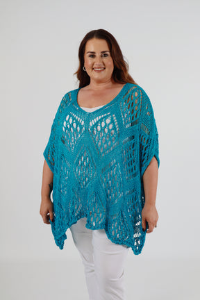 Tara Crochet Top in Turquoise