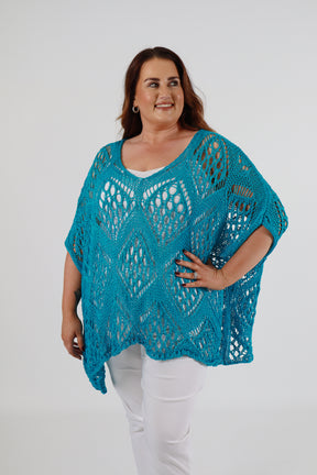 Tara Crochet Top in Turquoise