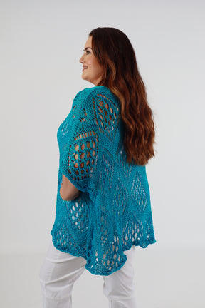 Tara Crochet Top in Turquoise