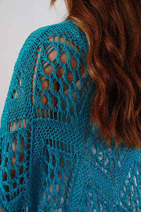 Tara Crochet Top in Turquoise