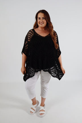 Tara Crochet Top in Black