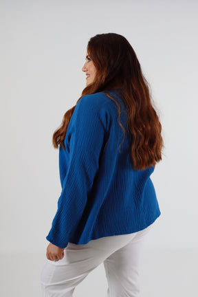 Blair Cotton Blouse in Royal Blue