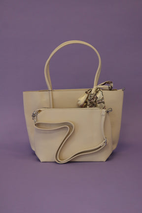 Bonnie Tote Handbag in Cream