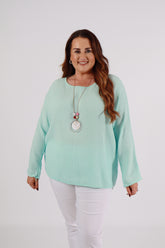 Blair Cotton Blouse in Aqua
