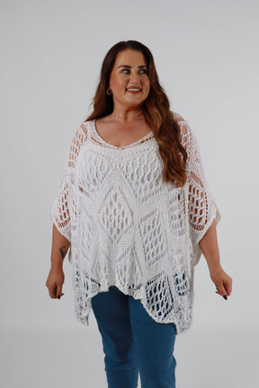 Tara Crochet Top in Cream