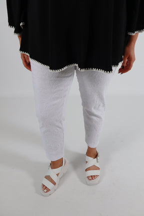 Robell 7/8ths Trousers | White Embroidery