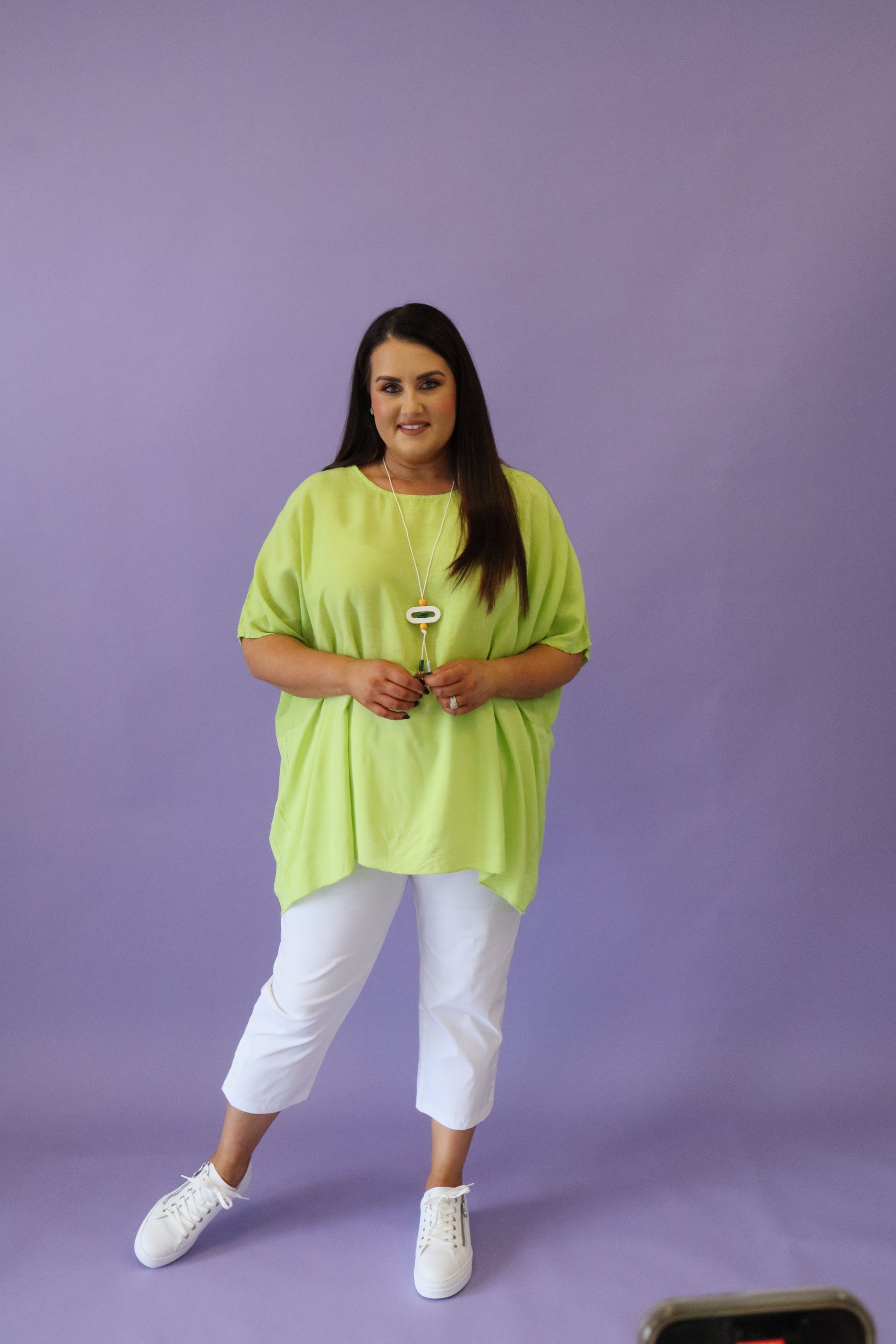 Cali Linen Top in Lime