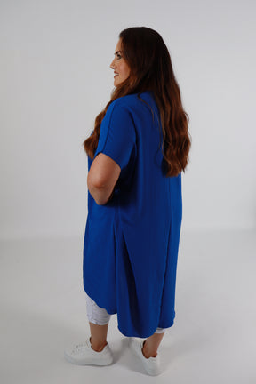 Sadhbh Pleated Oversized Tunic in Royal Blue