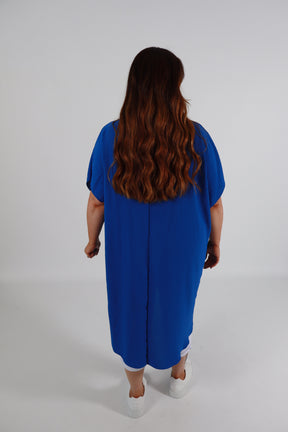 Sadhbh Pleated Oversized Tunic in Royal Blue