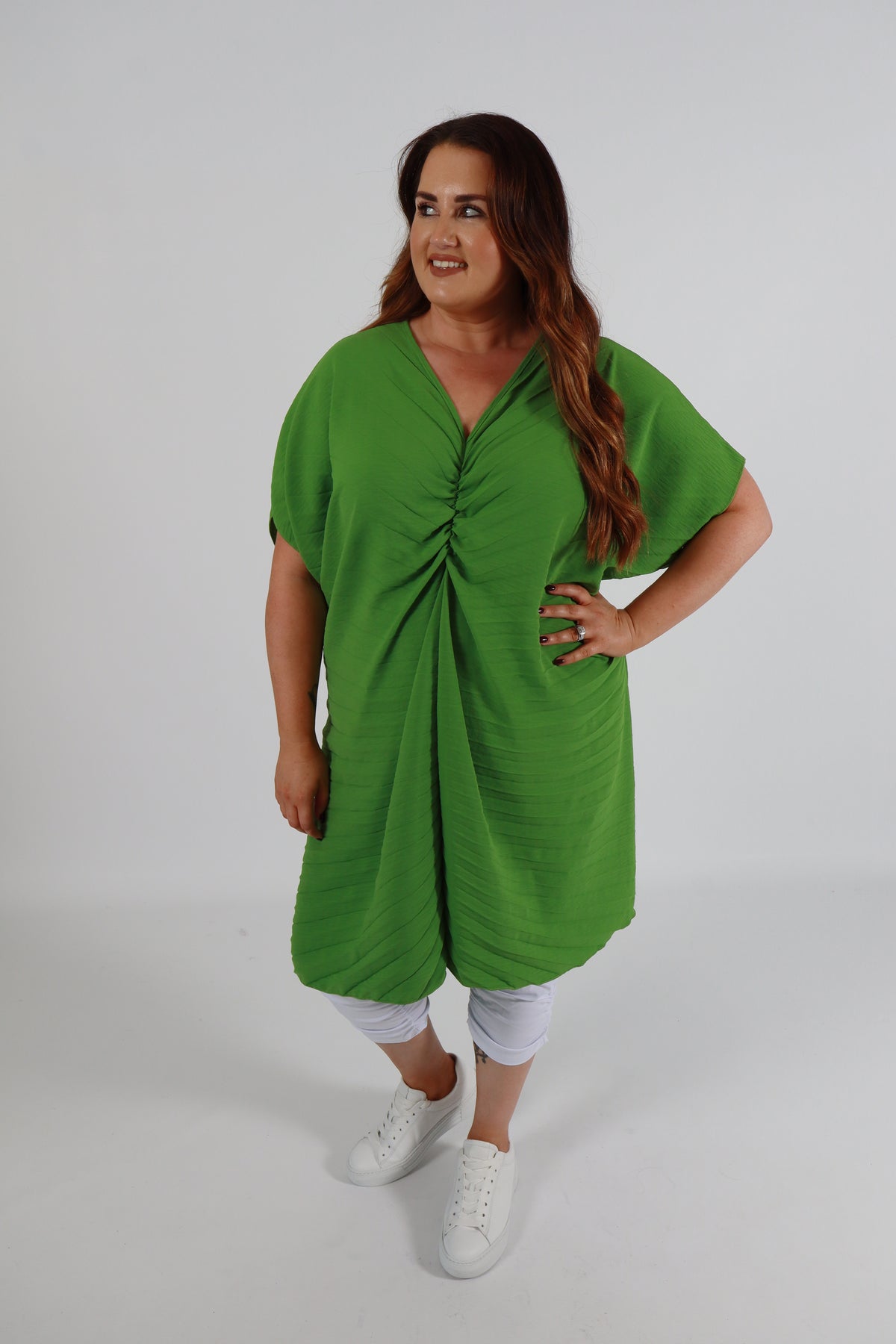 Sadhbh Pleated Oversized Tunic in Green